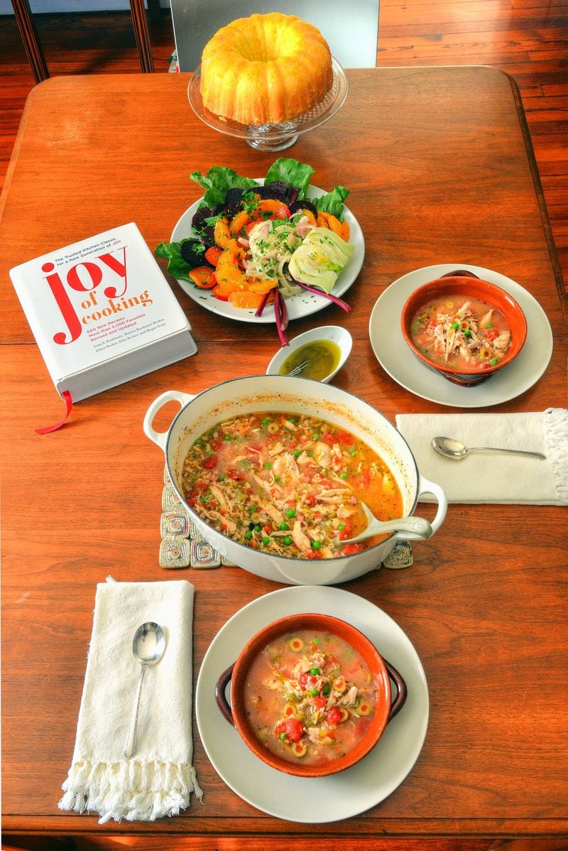 The 2019 edition of “Joy of Cooking” includes dishes such as Mimosa Pound Cake, Beet, Fennel and Citrus Salad with Horseradish and Asopao de Pollo (Puerto Rican Chicken and Rice Soup). John Becker, the great-grandson of “Joy of Cooking” author Irma S. Rombauer, and his North Carolina-raised wife, Megan Scott, have written a new edition of America’s most popular cookbook, with 600 new recipes of their own. STYLING BY WENDELL BROCK / CONTRIBUTED BY CHRIS HUNT PHOTOGRAPHY