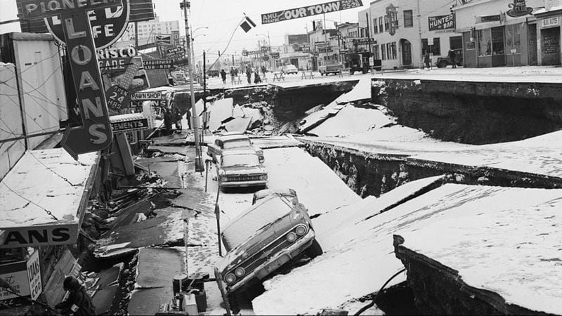 Anchorage's main thoroughfare after the 1964 Earthquake. The U.S. Geological Survey, a part of the U.S. Department of the Interior, provides “reliable scientific information to describe and understand the Earth; minimize loss of life and property from natural disasters; manage water, biological, energy, and mineral resources; and enhance and protect our quality of life.”