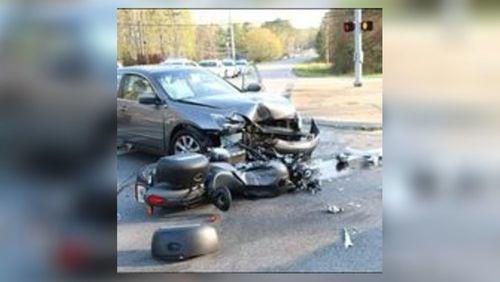 A driver has been charged with second-degree vehicular homicide after Gwinnett County police said she hit a motorcyclist, causing his death.