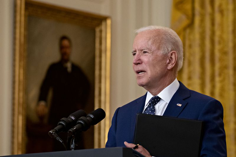 Biden said Monday it was important to lift the number to show “America’s commitment to protect the most vulnerable, and to stand as a beacon of liberty and refuge to the world." (Andrew Harrer/Pool/CNP via ZUMA Wire/TNS)