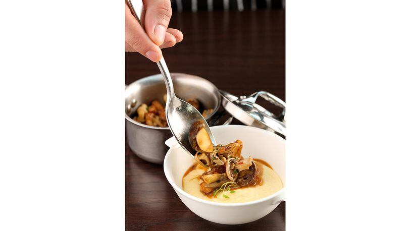 Scott Conant described his polenta cremosa at the Americano as an “elevated take on a mushroom gravy.” Courtesy of Haute Life