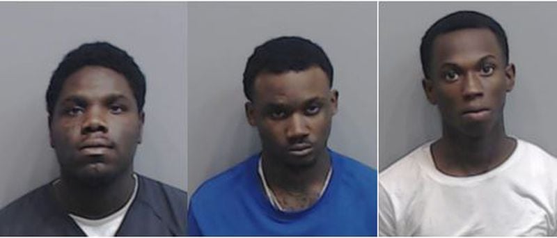 From left to right: Demetrius Gordon, 25; Dewon Love, 27; and Andrevius Welch, 20. (Credit: Fulton County Sheriff's Office)