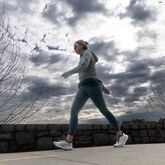 Caroline Molesphini got her walk in at Atlanta's Chastain Park as a cold front began its move into the metro area.