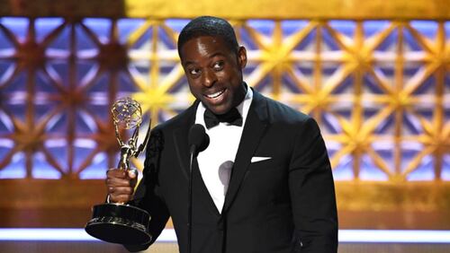 Actor Sterling K. Brown accepts Outstanding Lead Actor in a Drama Series for "This Is Us" onstage during the 69th Annual Primetime Emmy Awards.