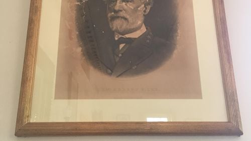 This portrait of Robert E. Lee has been removed from the University of Georgia’s Demosthenian Literary Society. PHOTO CONTRIBUTED
