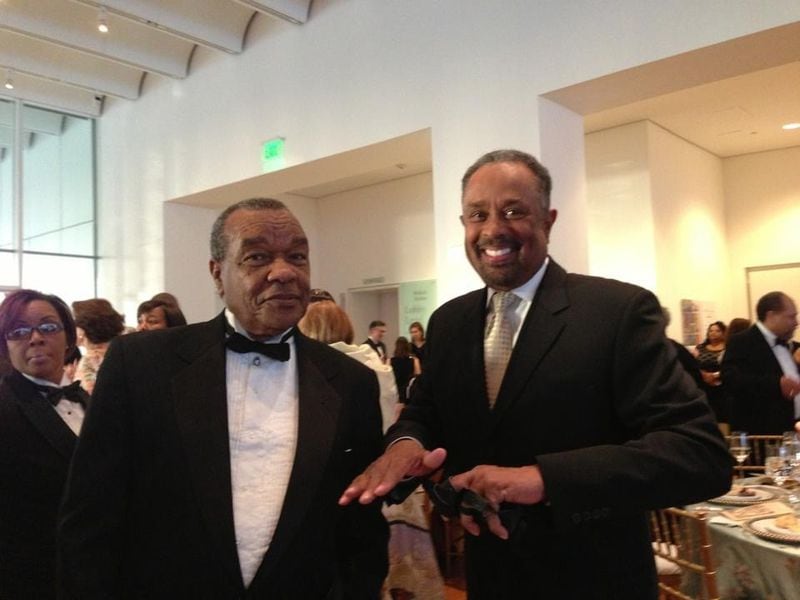 Michael D. Harris (right), eminent curator, artist and scholar, had his work exhibited alongside art from the best among African American artists, including David Driskell (left). Photo: Susan Ross