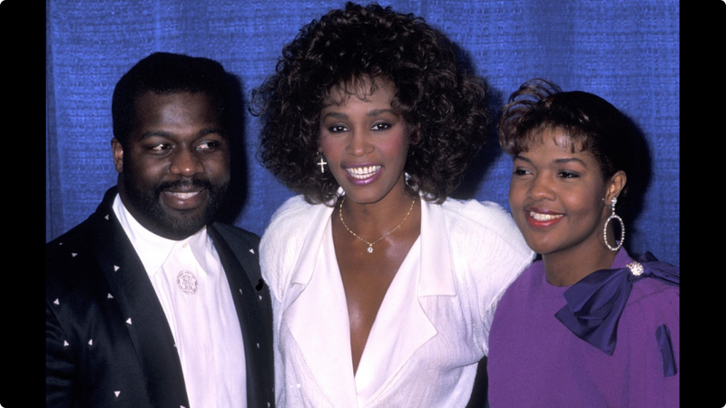 Singer BeBe Winans, singer Whitney Houston and singer CeCe Winans attends the United Negro College Fund's 46th Annual Awards Dinner/Frederick D. Patterson Award to Whitney Houston on March 8, 1990 at the Sheraton Centre in New York City. (Photo by Ron Galella, Ltd./WireImage)