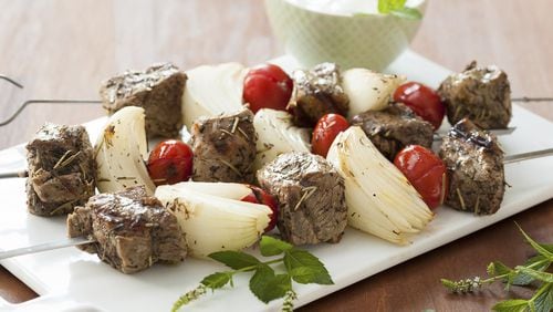 Sunday’s Lamb Skewers With Mint Yogurt are a perfect meal for family day. Contributed by McCormick and Co./Lindsay Landis