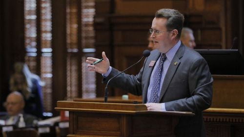Rep. Kevin Tanner, R-Dawsonville, describes House Bill 338 on the floor of the Georgia House of Representatives Wednesday, March 1, 2017.