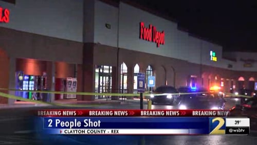 A man and woman were shot at the Food Depot in Rex Thursday evening, Channel 2 Action News reported.