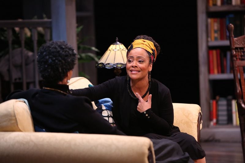 Tinashe Kajese-Bolden plays librarian Isabel Matthews in Pearl Cleage’s “Pointing at the Moon.” CONTRIBUTED BY JAMES BARKER
