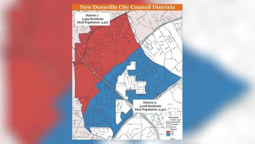This is the new district map for Doraville.