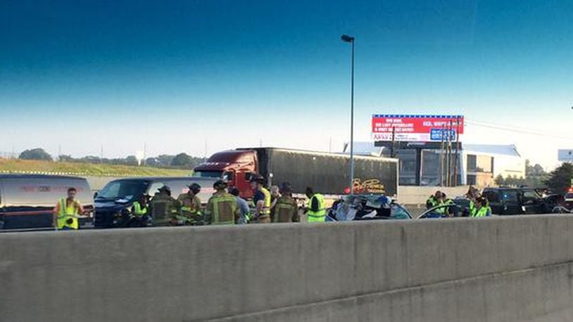 Authorities were investigating a triple fatal crash on I-75 on Sunday morning. (Credit: Channel 2 Action News)