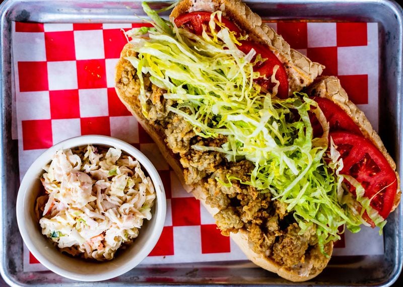 The oyster po’boy at Lagarde American Eatery is served on a French roll from Leidenheimer in New Orleans. CONTRIBUTED BY HENRI HOLLIS