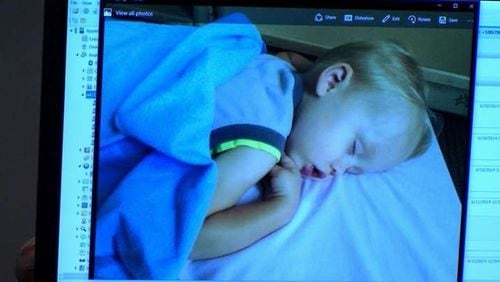 Cooper Harris naps at his daycare in the photo taken by his father, Justin Ross Harris, who left the toddler in a hot car to die on June 18, 2016. WSB-TV