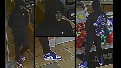 Gwinnett County police are hoping to identify this suspect in a recent armed robbery using his "distinctive" shoes and backpack.