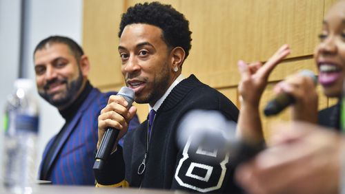 Entertainer Chris "Ludacris" Bridges speaks during a panel discussion during a day-long workshop at Georgia State University on Sat., Nov. 18, 2019 about growing the entertainment industry in Georgia. Photo Credit: John Amis.