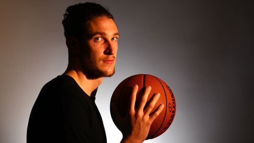 NBA player Mike Muscala poses for a portrait in 2017.