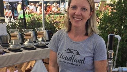 Working at a local coffee shop while attending UCF started Kristina Madh on her personal roasting journey. Cloudland Coffee is organic and fluid bag roasted. (Pictured: Kristina Madh, at the downtown Alpharetta Farmer's Market).