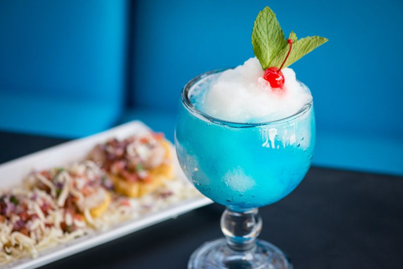  Papi's Iceberg cocktail is a daiquiri frappe with Blue Curacao. CONTRIBUTED BY MIA YAKEL