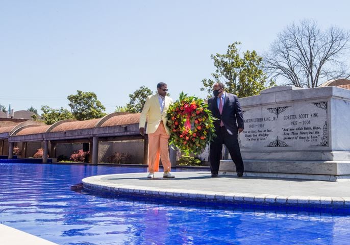 wreath-laying at MLK tomb on 53 anniversary of his death