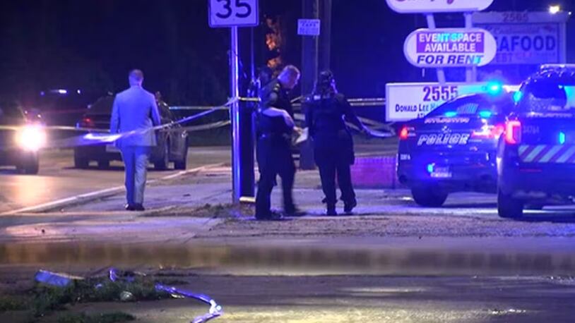 A shooting along Donald Lee Hollowell Parkway left one person dead and another injured late Monday night, according to authorities.