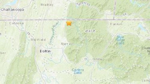 An earthquake was confirmed Thursday near the Tennessee-Georgia line. (Credit: United States Geological Survey)