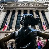 FILE - The "Fearless Girl" statue stands in front of the New York Stock Exchange in New York, March 19, 2024. (AP Photo/Eduardo Munoz Alvarez, File)