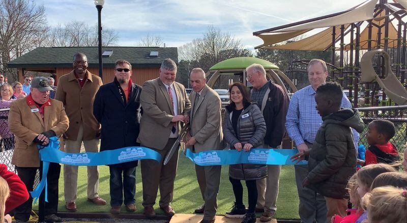 City of Kennesaw leaders cut the ribbon on the new inclusive playground at Swift-Cantrell Park.