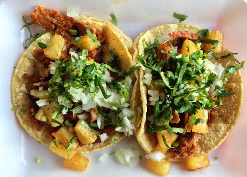 Tortas Factory del D.F. adds warm, caramelized pineapple to tacos al pastor. CONTRIBUTED BY WYATT WILLIAMS