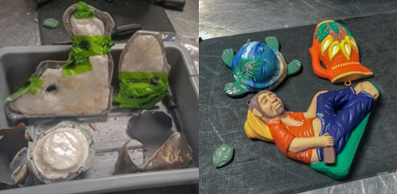 Nearly 3 pounds of cocaine hidden inside decorative figurines from Honduras was seized in the Atlanta airport on Tuesday evening.