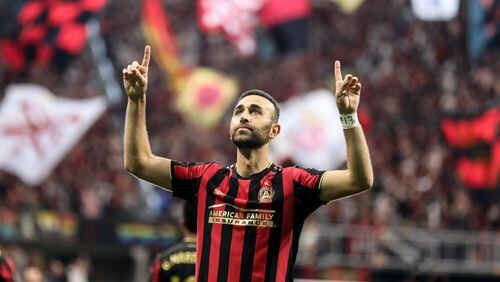 Former Atlanta United forward Justin Meram now plays for Real Salt Lake, which plays Atlanta United on Wednesday night at Mercedes-Benz Statdium. Branden Camp/Special to the AJC
