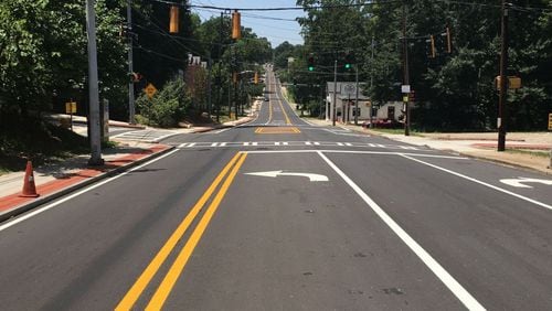 Improvements included re-striping lanes and arrows.