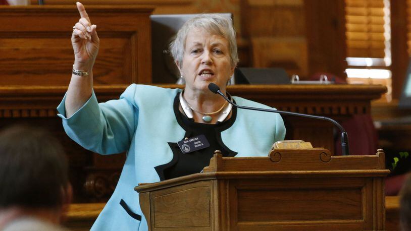 State Sen. Nan Orrock, an Atlanta Democrat, speaking in the Georgia Capitol in 2015. BOB ANDRES / BANDRES@AJC.COM
