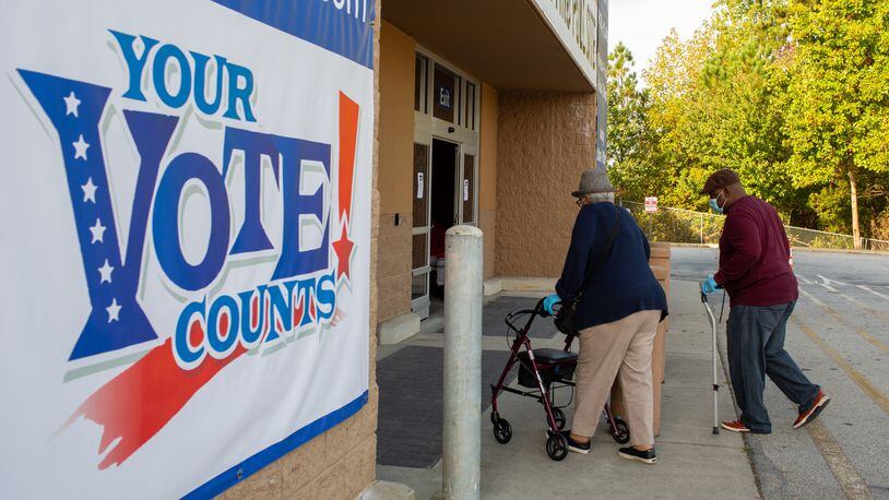 DeKalb County residents vote early at the future Stonecrest City Hall in Stonecrest, Georgia, on Saturday, October 24, 2020. (Rebecca Wright for the Atlanta Journal-Constitution)