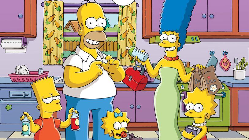 THE SIMPSONS: L-R: Bart, Homer, Maggie, Marge and Lisa.