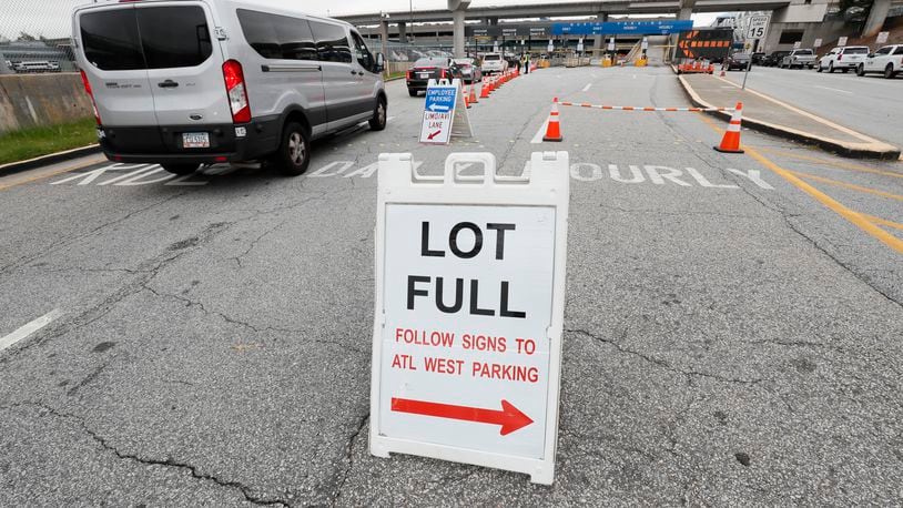Due to the parking deck reinforcement at Hartsfield-Jackson Atlanta International airport, parking has become an issue; the lots are often challenging to access because of construction. Wednesday, June 1, 2022.. Miguel Martinez / miguel.martinezjimenez@ajc.com