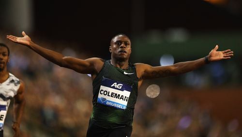 Not that there was any doubt, but Christian Coleman lets everyone know who won the 100-meters at this summer's IAAF Diamond League championship.