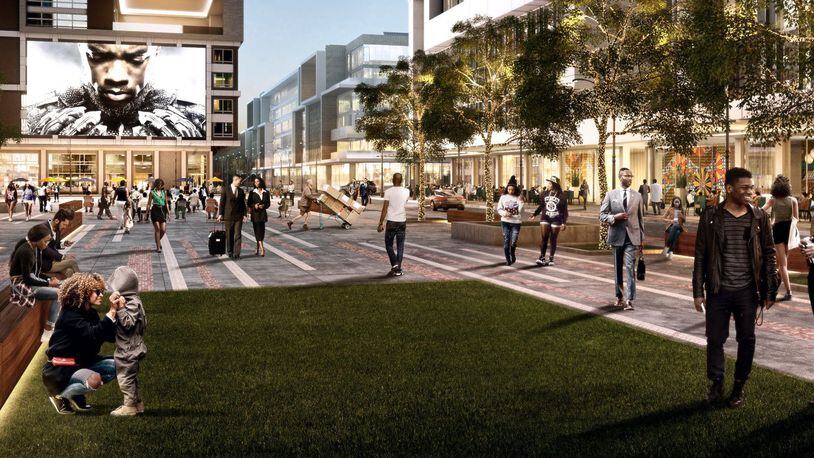 A rendering of the proposed redevelopment of the Mall West End in southwest Atlanta. SPECIAL to the AJC from Elevator City Partners