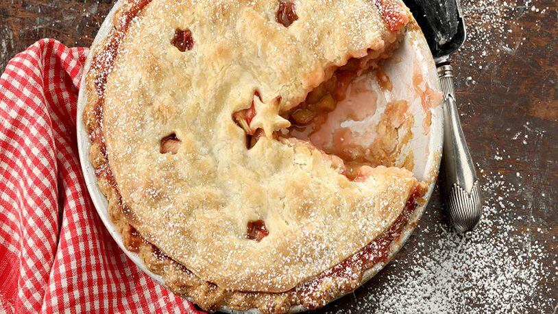 Rhubarb and raspberries are the perfect partners to fill a pie. (Michael Tercha/Chicago Tribune/TNS)