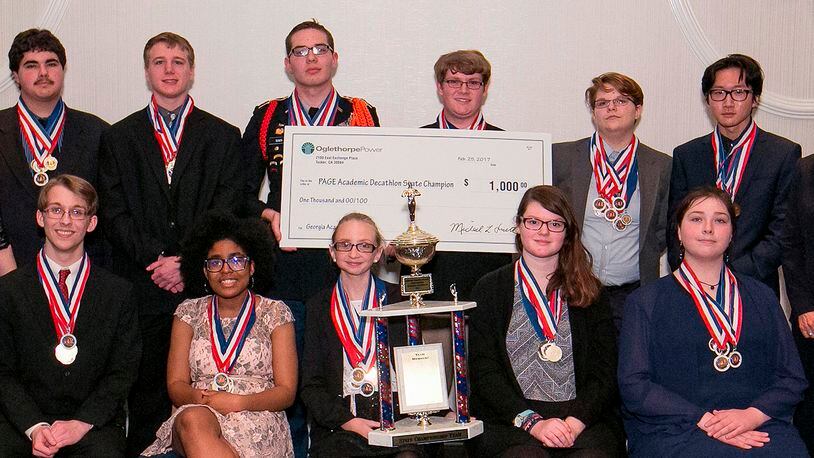 The state championship Academic Decathlon team from Lakeview-Fort Oglethorpe High School
