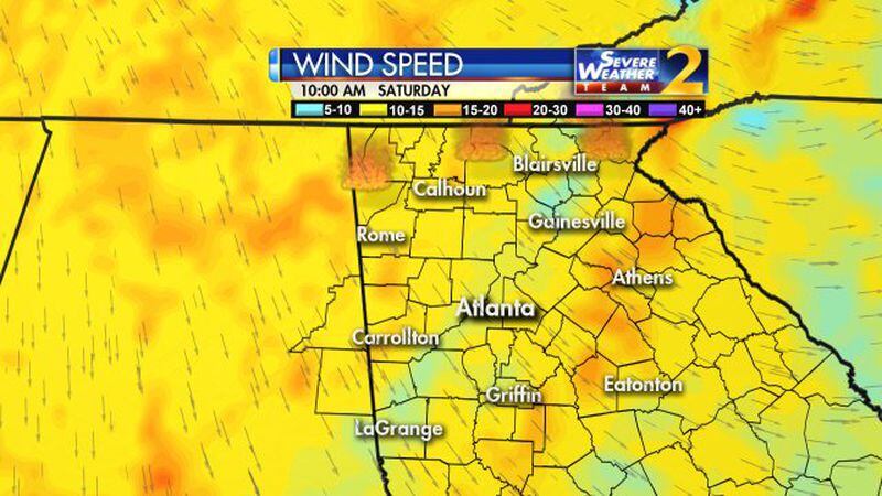 A wind shift Thursday should clear much of the smoke from metro Atlanta, but it will return Saturday. (Credit: Channel 2 Action News)