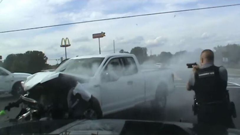 Dash camera video shows the chase that led to a head-on wreck in Carroll County on Tuesday.