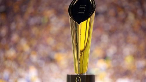 College Football Playoff national championship trophy.