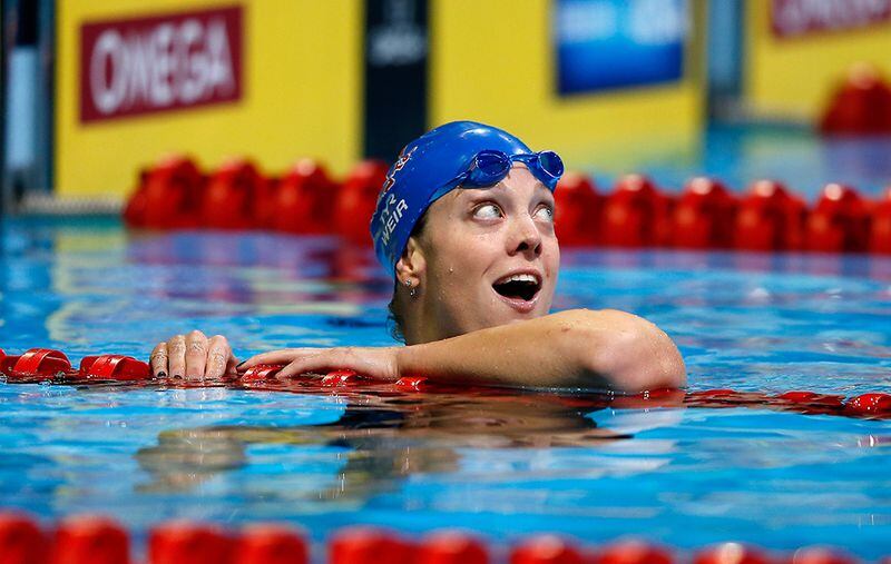 Amanda Weir -- of Lawrenceville -- is competing in her third Olympics. At 30, the onetime Georgia Bulldog is the oldest woman on the U.S. swim team. Weir will be competing in the women's 4x100-meter freestyle relay, which starts Saturday, Aug. 6.