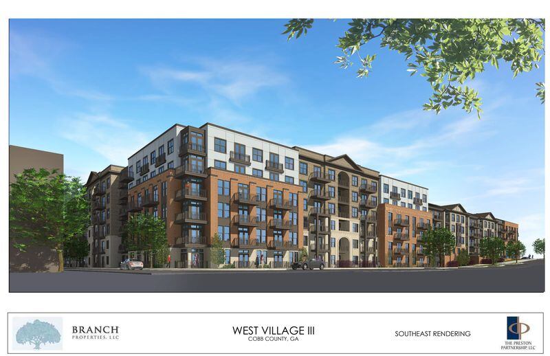 Rendering for phase 3 of the West Village mixed-use project.
