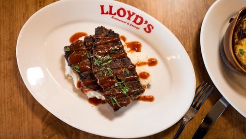 LLoyd's meatloaf with ketchup glaze and all-you-can-eat mashed potatoes. Photo credit- Mia Yakel.