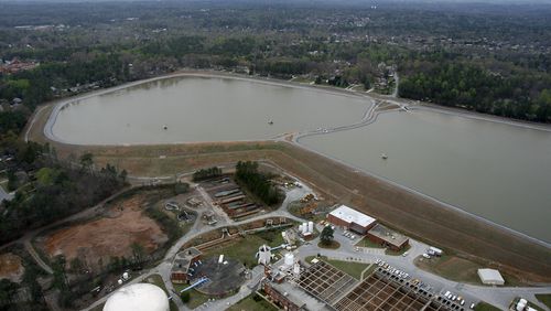 Aerial view of Scott Candler Water Treatment Plant along Winter Chapel Road in Dunwoody on March 29, 2009. VINO WONG