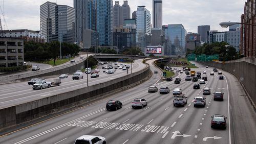 201016-Atlanta-Even though traffic is down, highway fatalities in Georgia have not fallen. During normal times, traffic on the Downtown Connector would be bumper-to-bumper on a Friday afternoon. Ben Gray for the Atlanta Journal-Constitution