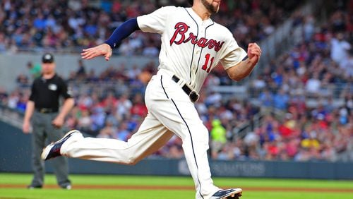 Ender Inciarte motors home with another run against Arizona. (Scott Cunningham/Getty Images)